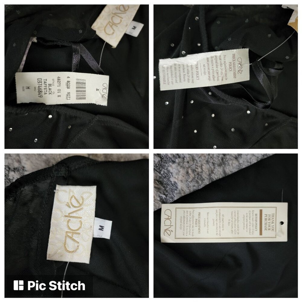 Cache Women's Black Taffeta Halter Asymmetric Hem Cocktail Dress Size Medium NWT - Picture 9 of 10